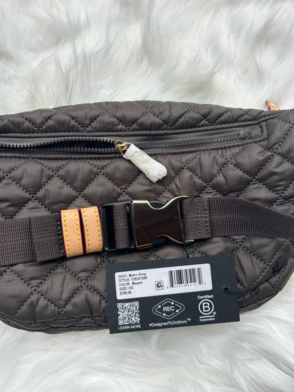 MZ Wallace Quilted Nylon Crossbody Sling - MAGNET with Gold Hardware - Picture 4 of 10